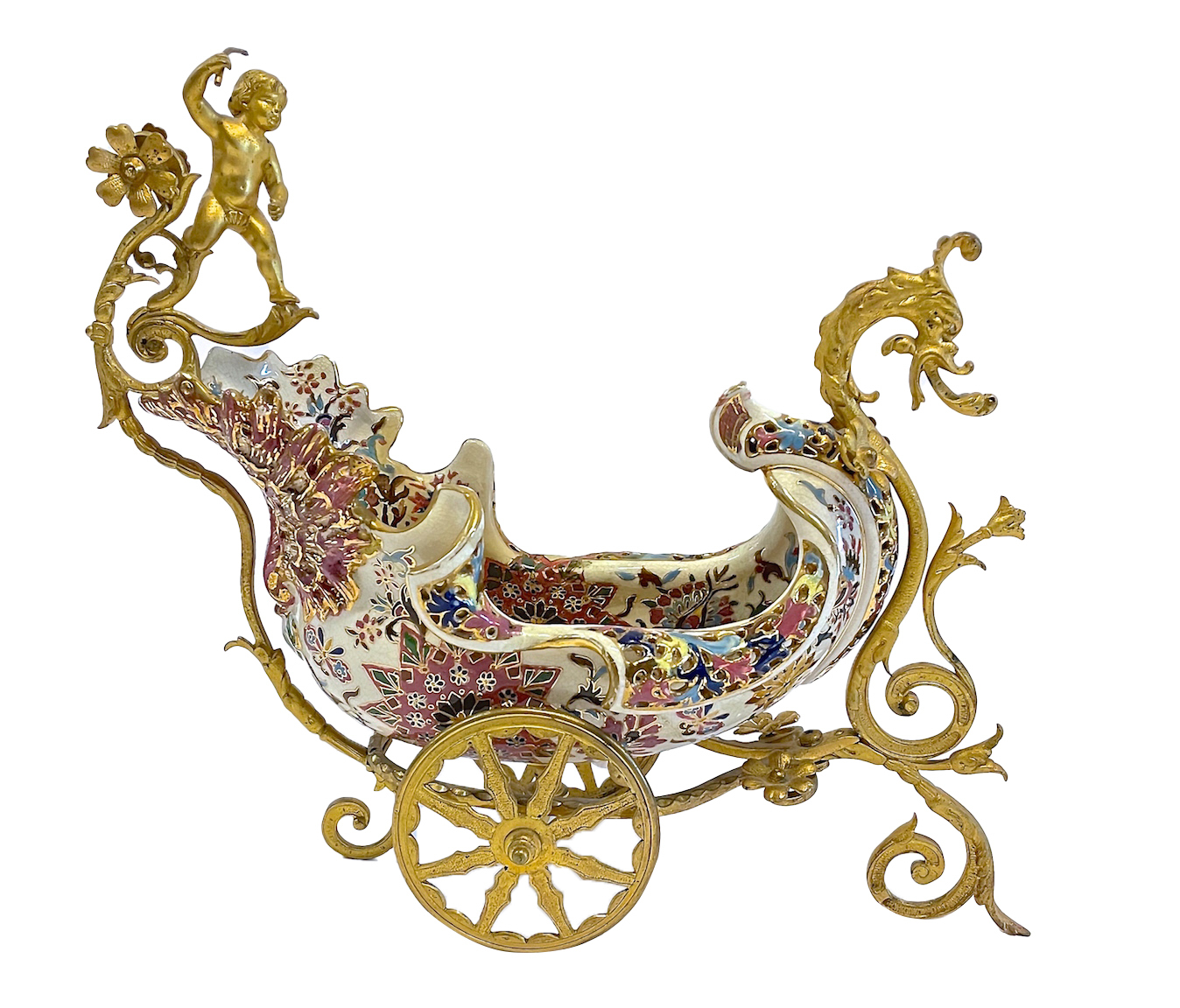 Enameled French Darago Carriage Cachepot~P77662323