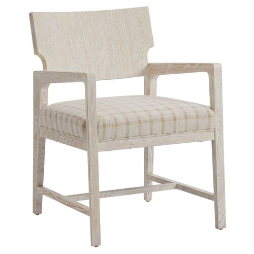 Carmel Ridgewood Dining Chair, Winter-White/Camel~P111120124