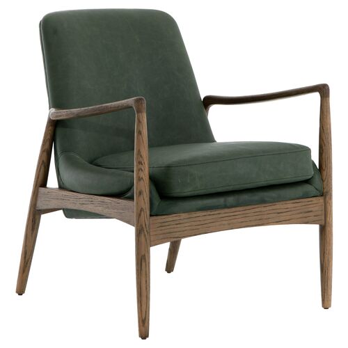 Lauren Leather Accent Chair, Sage~P77630203