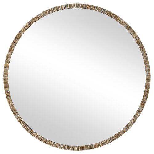 Verona 40.25" Round Wall Mirror, Bronze
