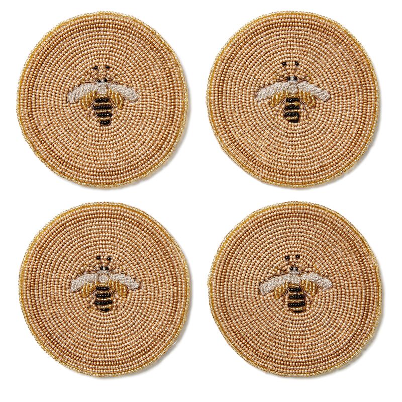 S/4 Beaded Bee Coasters