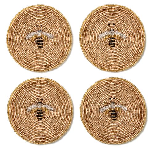 S/4 Beaded Bee Coasters~P77224206