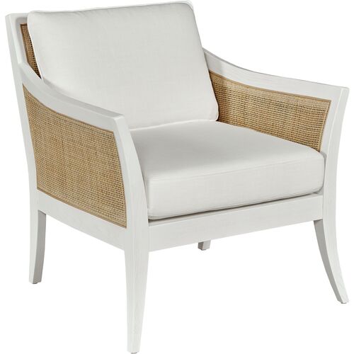 Waylen Cane Lounge Chair, Alabaster/White~P111120000