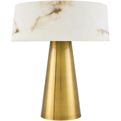 Jovana Table Lamp, Brass/White Marble