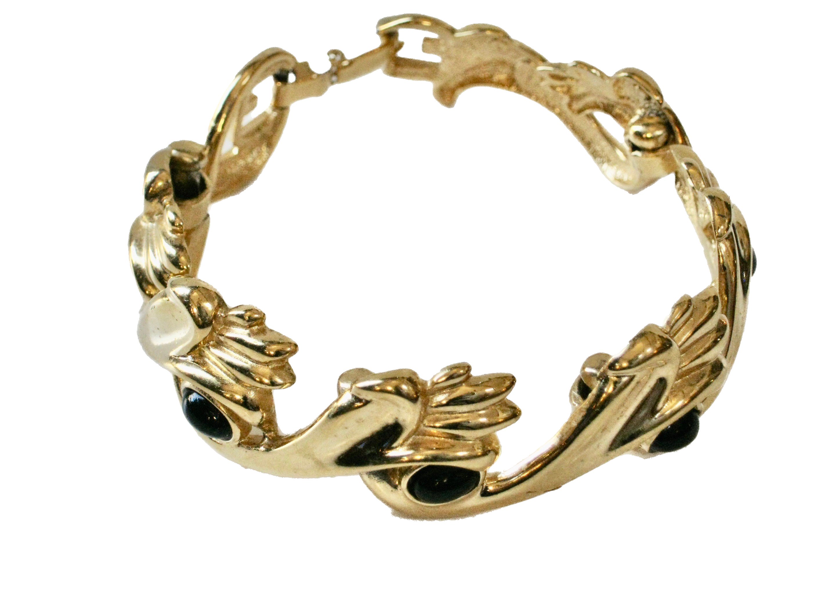 1980s Givenchy Onyx Gold-Plated Bracelet~P77613771