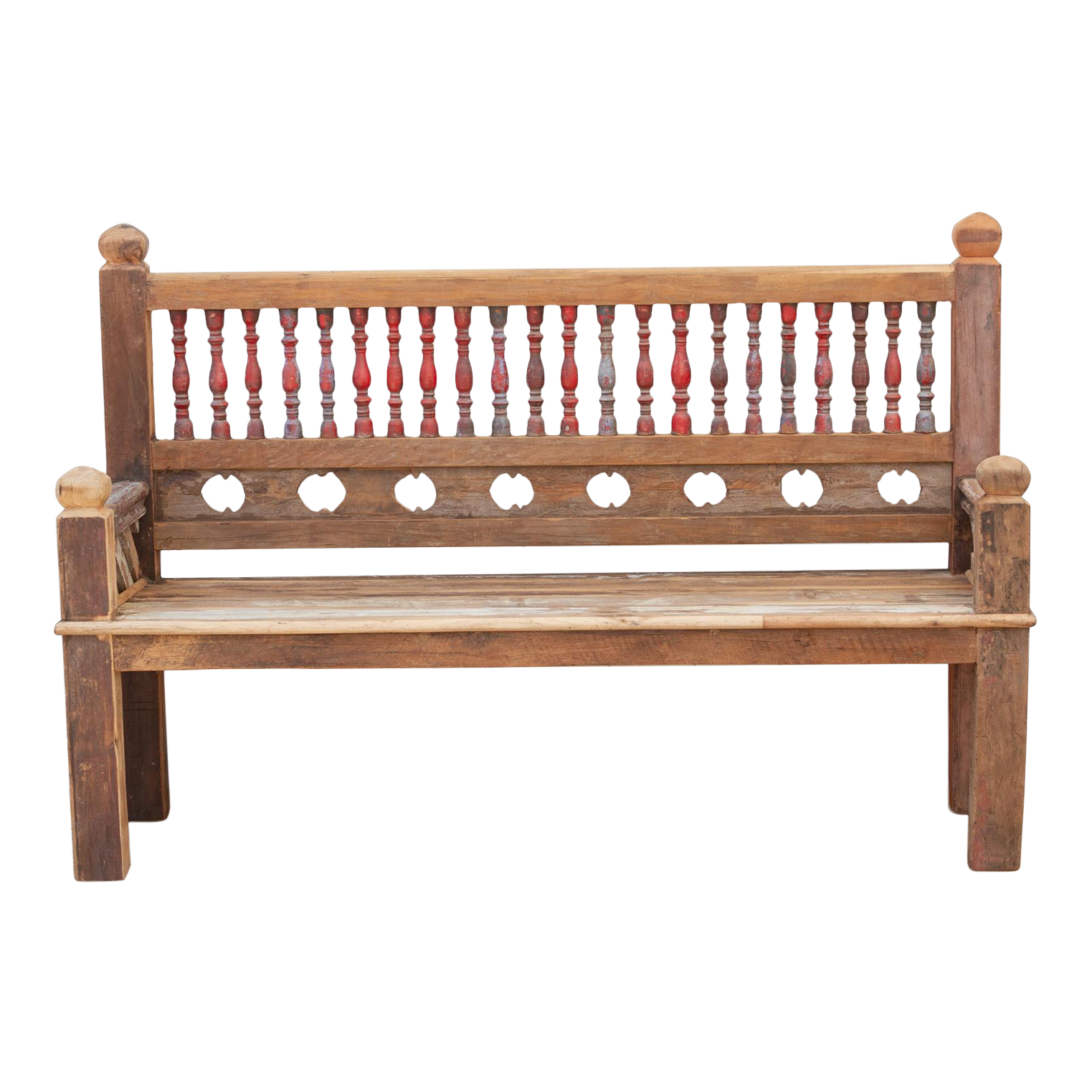 Robust Architectural Spindle Teak Bench~P77672320
