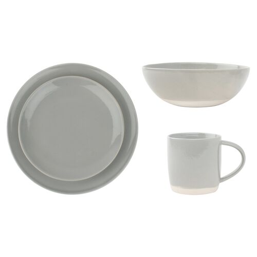 4-Pc Shell Bisque Place Setting, Gray~P77107138
