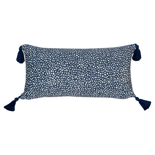 Nora 12"x23" Outdoor Lumbar Pillow, Blue/White~P77650057