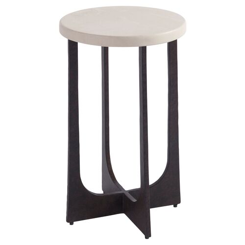 Breakwater Round Side Table, Ivory Cast Stone~P77472263