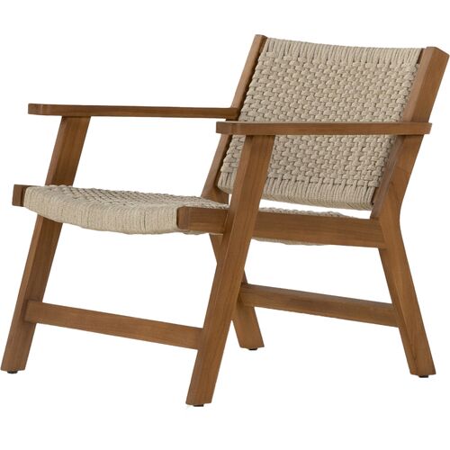 Wilder Rope Outdoor Accent Chair, Natural Teak~P111118096