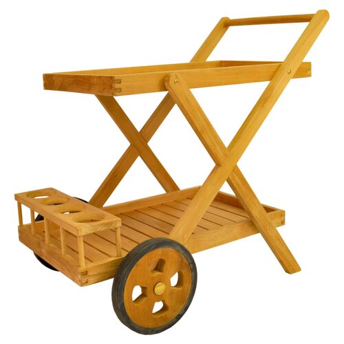 Cobana Outdoor Teak Serving Cart, Natural~P76513351