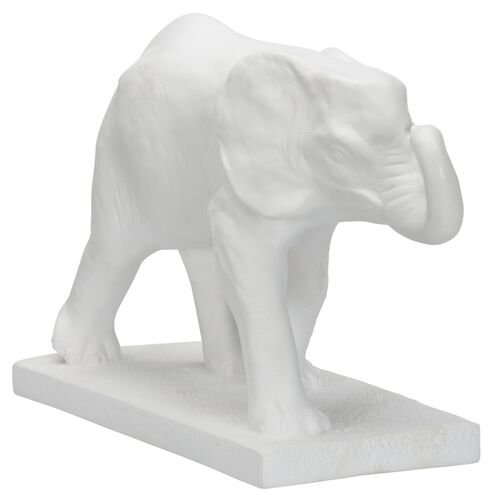 Elephant Resin Object, White
