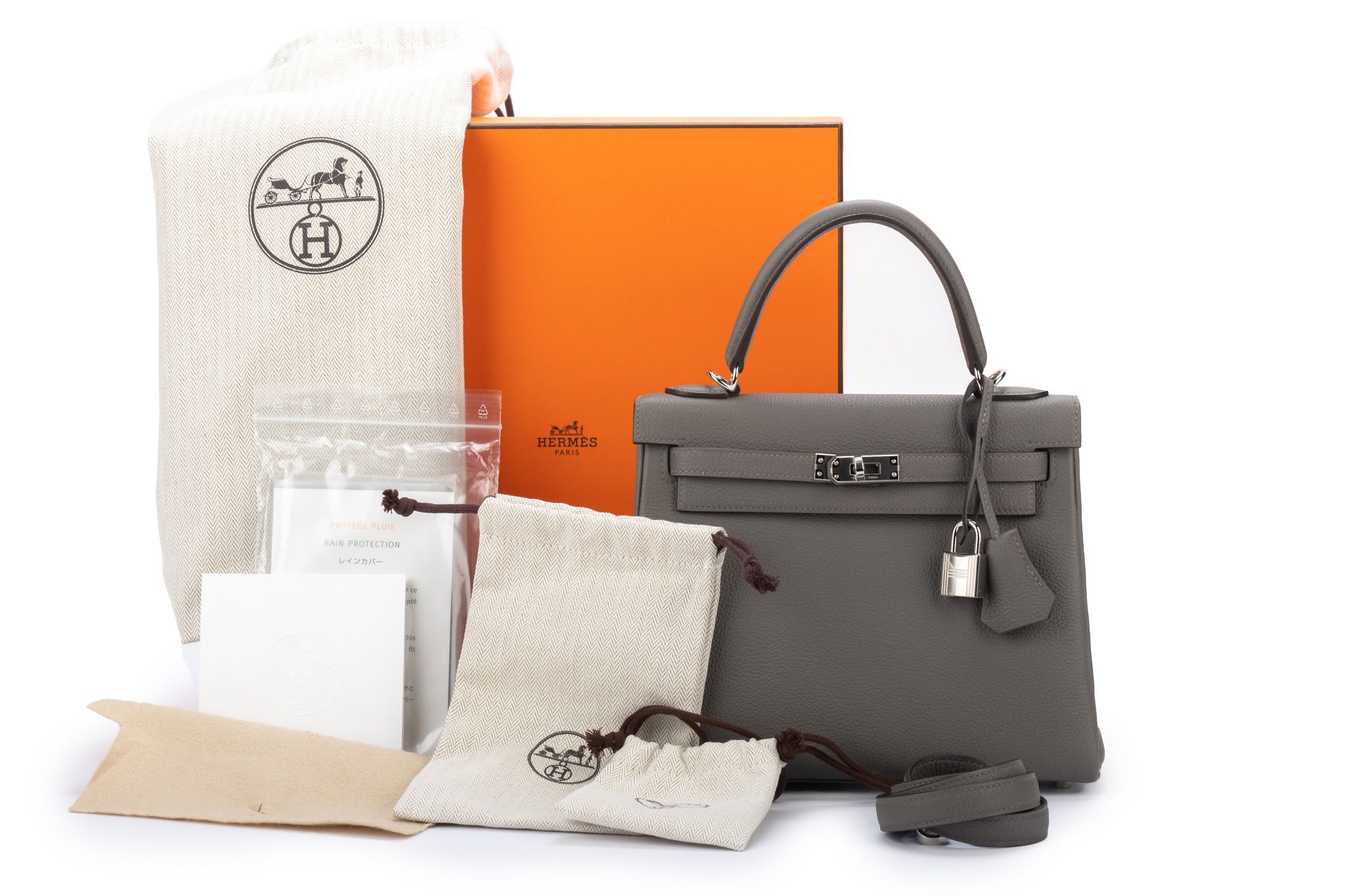 Authentic Hermes Handbag Rain Protection Cover No 3 Birkin & Kelly