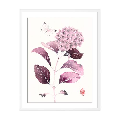 Gabby Malpas, Peony with Hummingbird Painting Gabby Malpas, Peony with Hummingbird Painting