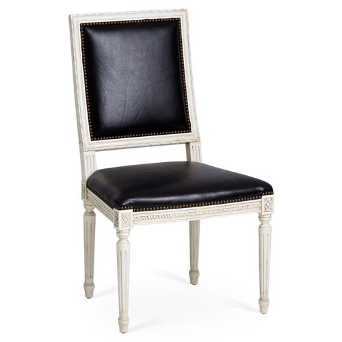 Exeter Side Chair, Black Leather~P77261580