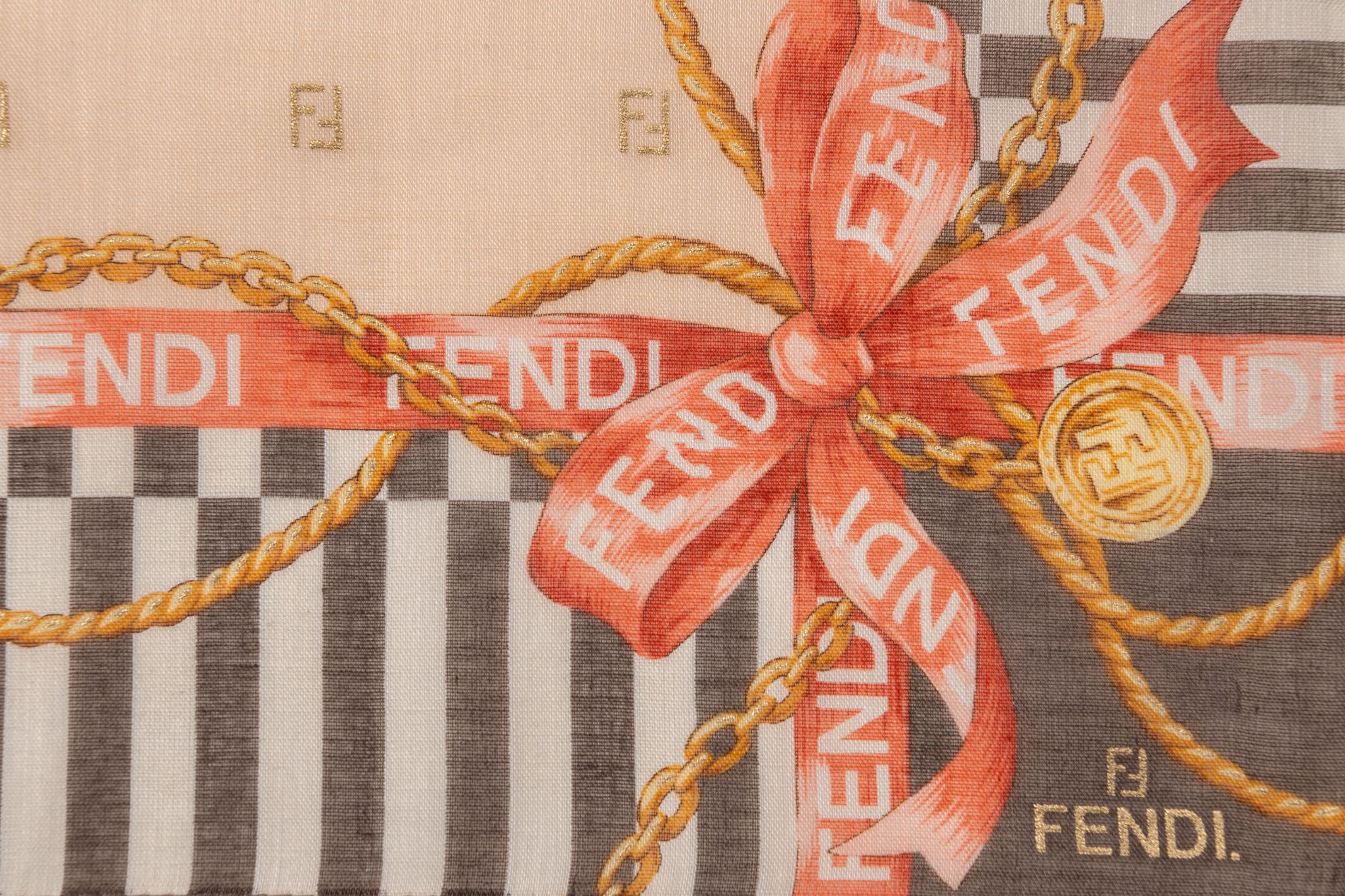 Fendi New Stripes Ribbon Cotton Gavroche~P77678555