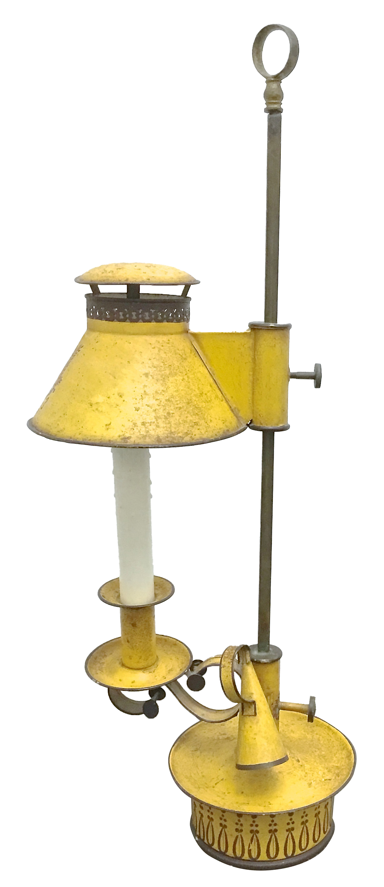 Antique Tole Adjustable Bouillote Lamp~P77559641