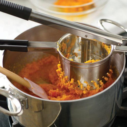 No blender? No problem: You can puree the potatoes with a potato ricer, a masher, or a food mill. (Some of us even use just an oversize fork!)
