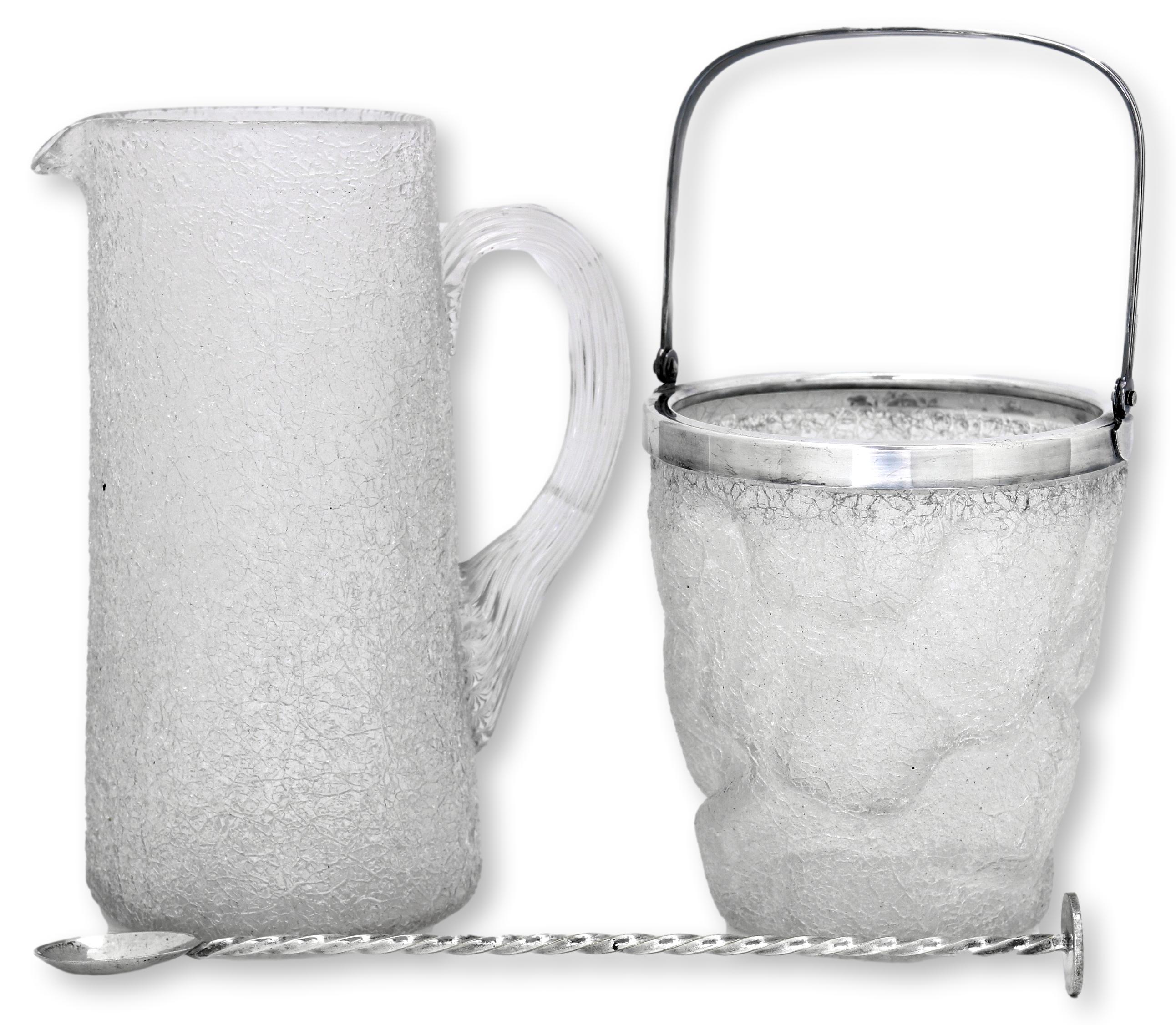 1920s Crackle Glass Beverage Set, 3Pcs~P77511289