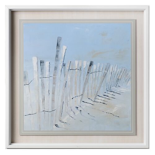 Ocean Fence 31.8" x 31.8" Framed Painting Ocean Fence 31.8" x 31.8" Framed Painting