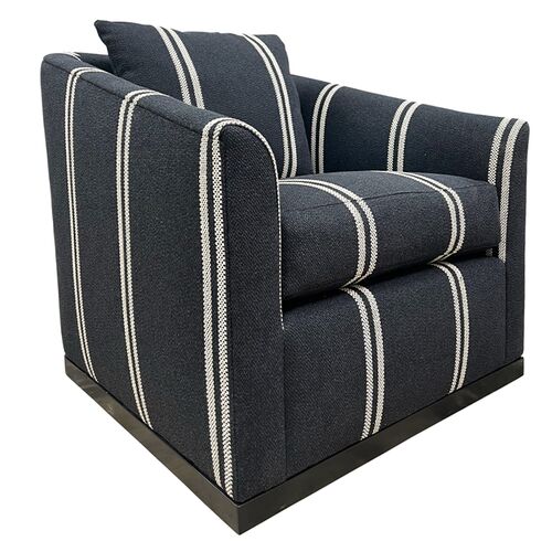 Ryder Swivel Chair, Miller Black/White Stripe