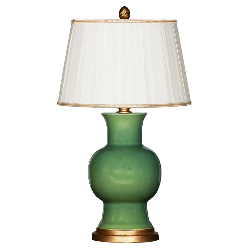 Emmy Couture Table Lamp, Green