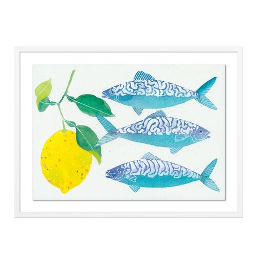 Gabby Malpas, Mackerel and Lemon Painting Gabby Malpas, Mackerel and Lemon Painting