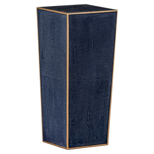 Cecil Faux-Shagreen Side Table, Navy~P77303631