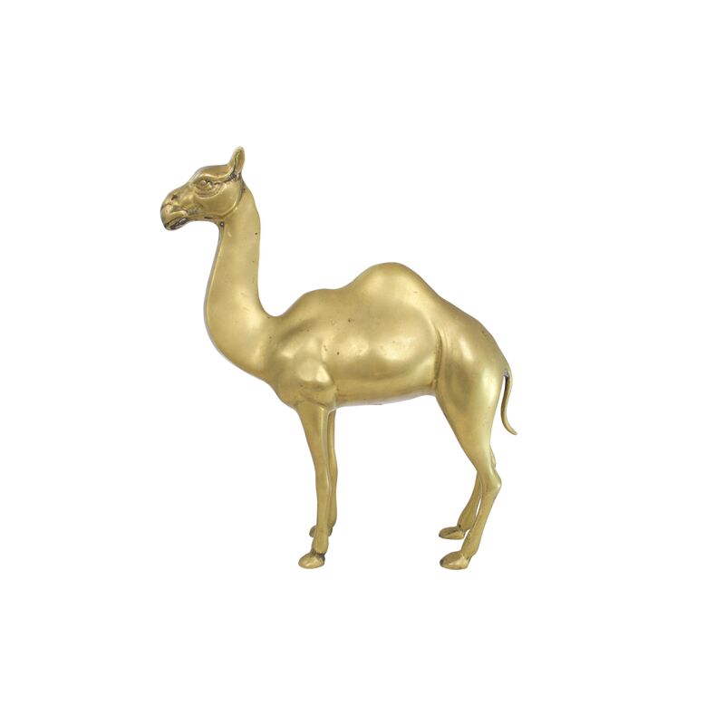 Large Midcentury Brass Camel