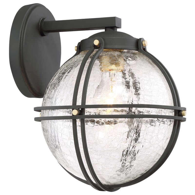 Rond Outdoor Wall Mount, Black/Crackle
