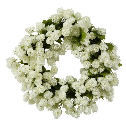 16'' White Hops Wreath, Faux~P75343288
