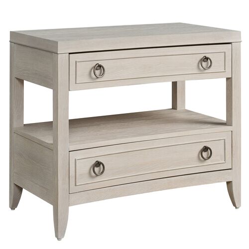 Veridian 2-Drawer Nightstand, White Oak