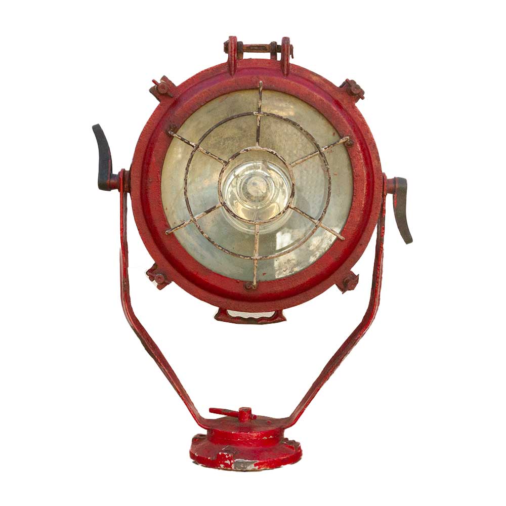 Antique Industrial Red Ship Lantern~P77704898