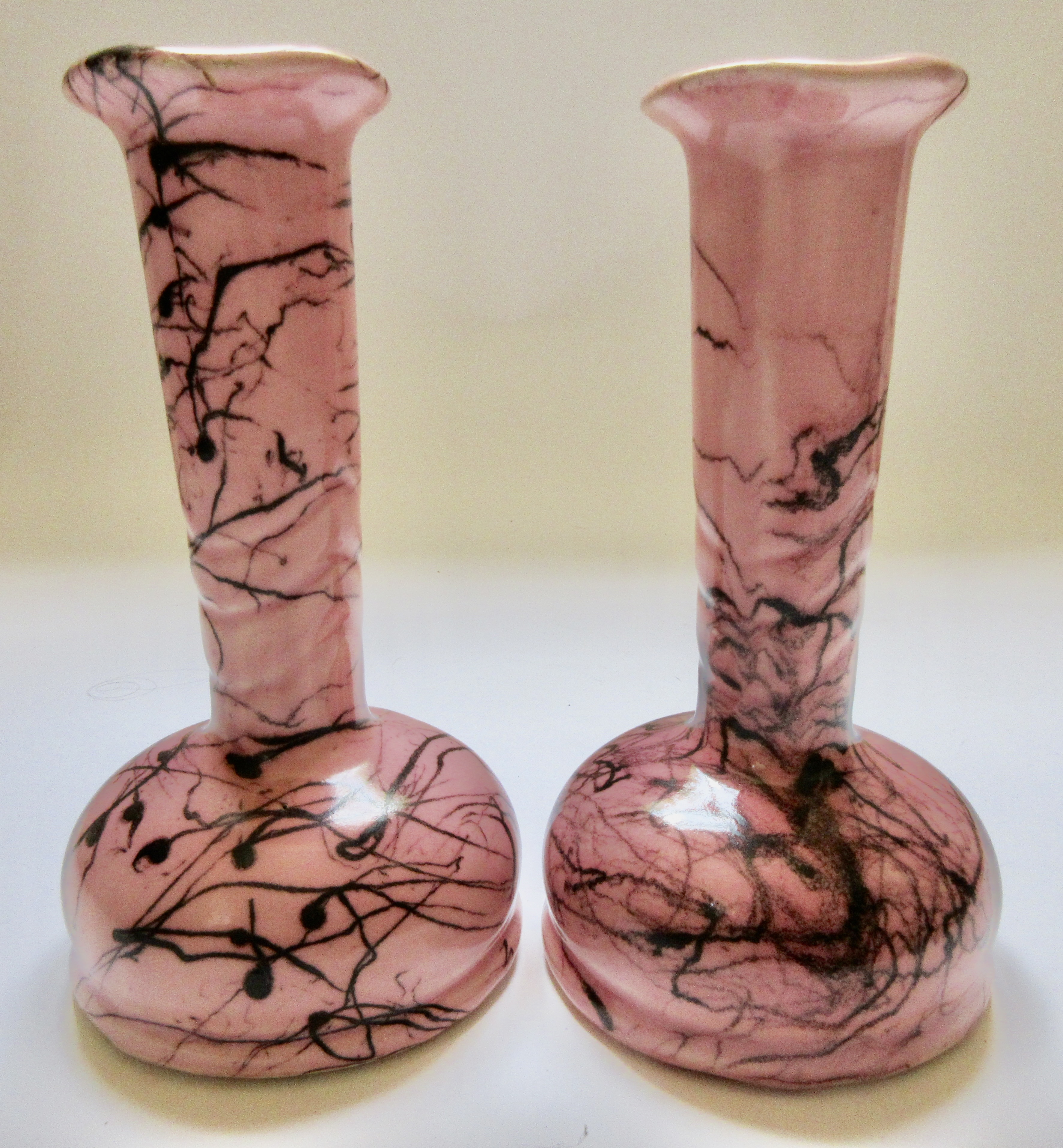 McCoy Spiderweb Vases Pair~P77670538