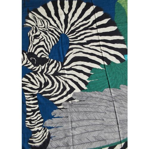 Hermes Zebra Pegasus Cashmere Shawl wBox