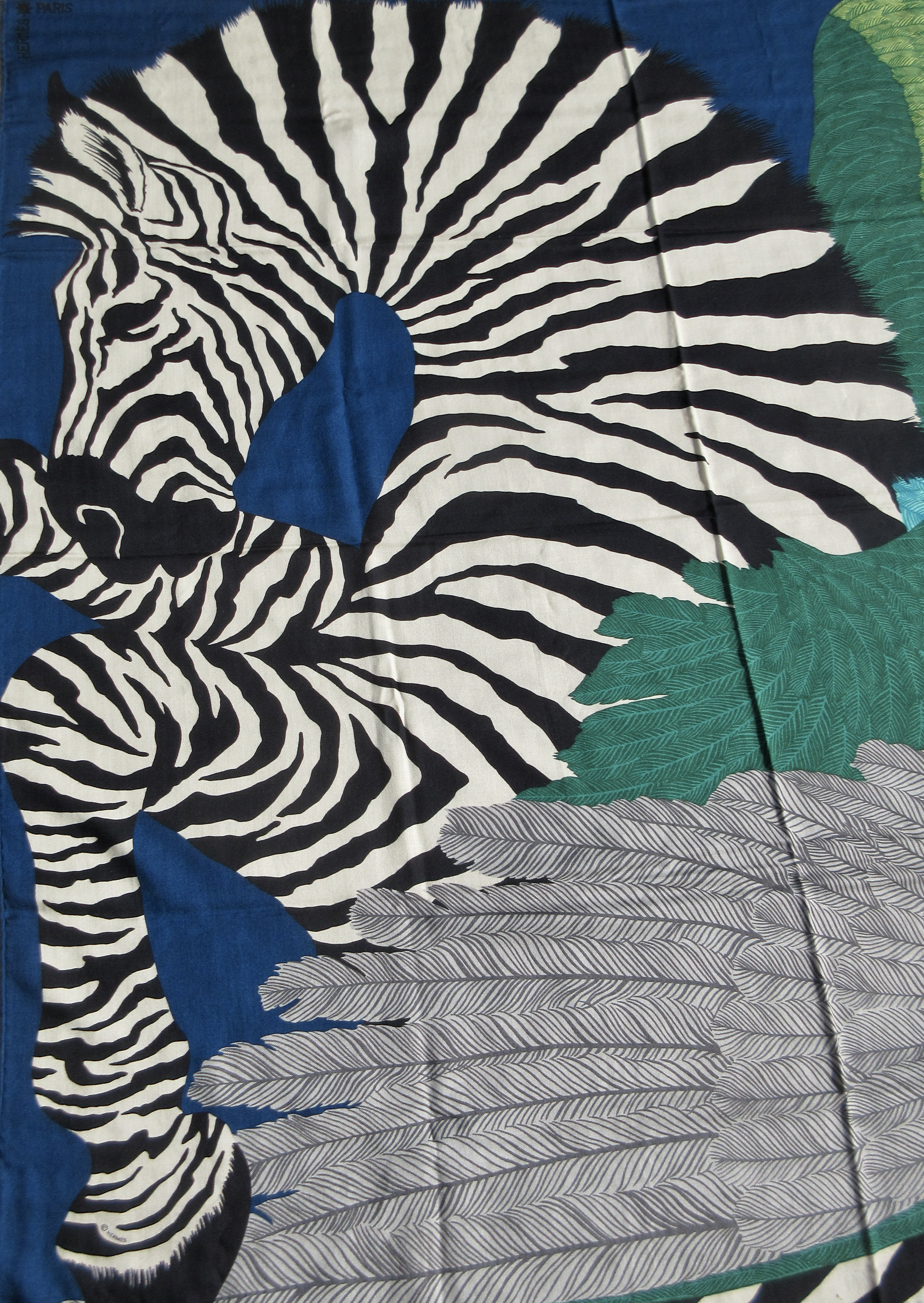 Hermes Zebra Pegasus Cashmere Shawl wBox