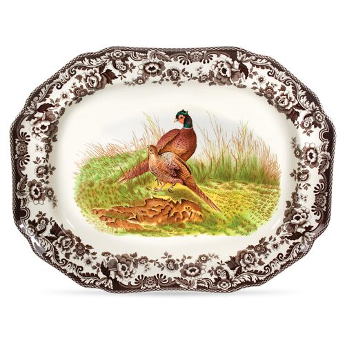 Spode Woodland Octagonal Platter 19 Inch (Pheasant)~P43082247