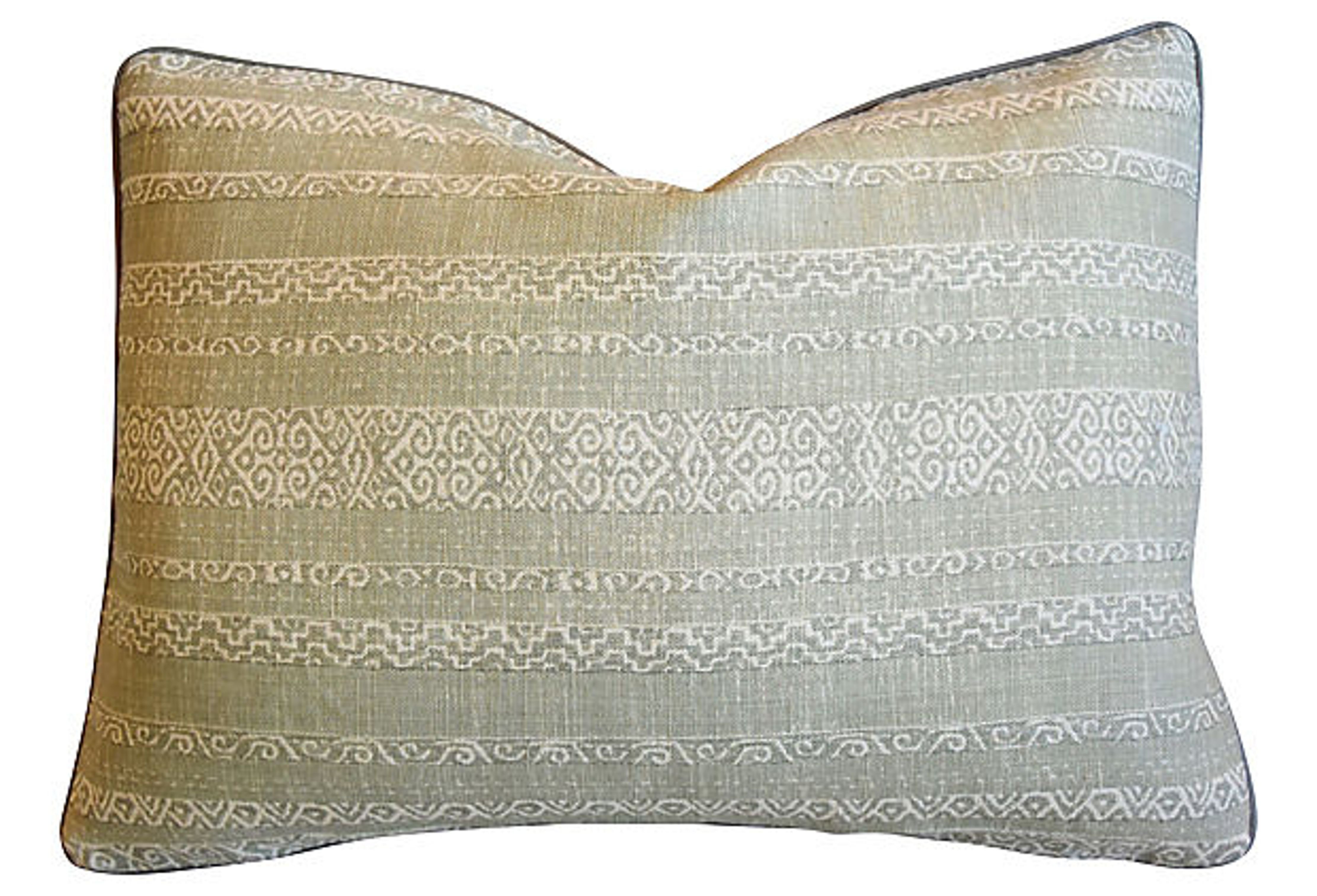 Green & Cream Kerry Joyce Striped Pillow~P77606975