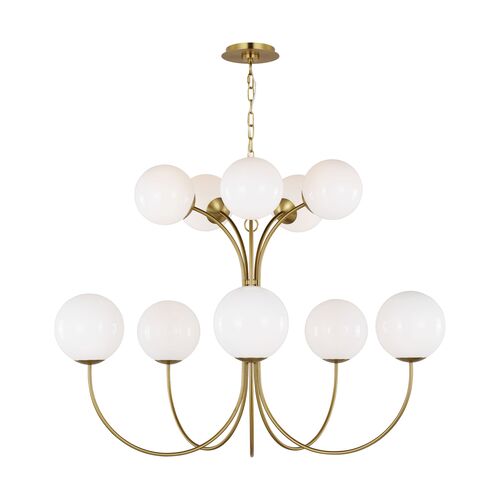 Noemie 10-Light Globe Chandelier, Burnished Brass Noemie 10-Light Globe Chandelier, Burnished Brass