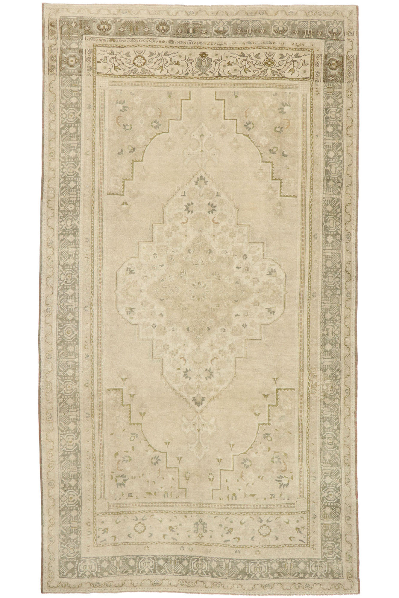 Muted Vintage Oushak Rug, 7'5 x 13'8~P77672389