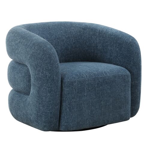 Stella Swivel Chair, Blue