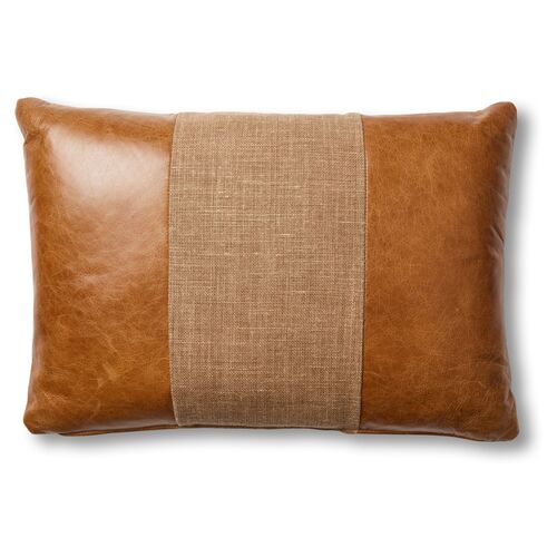 Abby 15x23 Lumbar Pillow, Brown Leather~P77570202