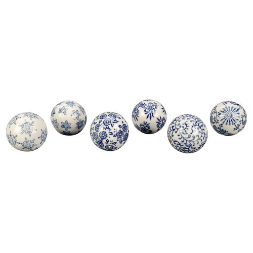 S/6 Blue & White Decorative Balls~P77626743