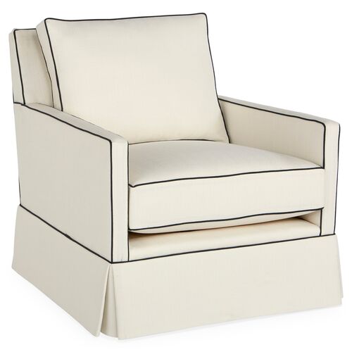 Auburn Club Chair, Ivory/Navy Crypton~P77337910