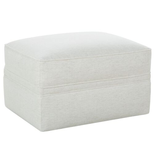 Sadie Upholstered Ottoman, Natural Chenille Sadie Upholstered Ottoman, Natural Chenille