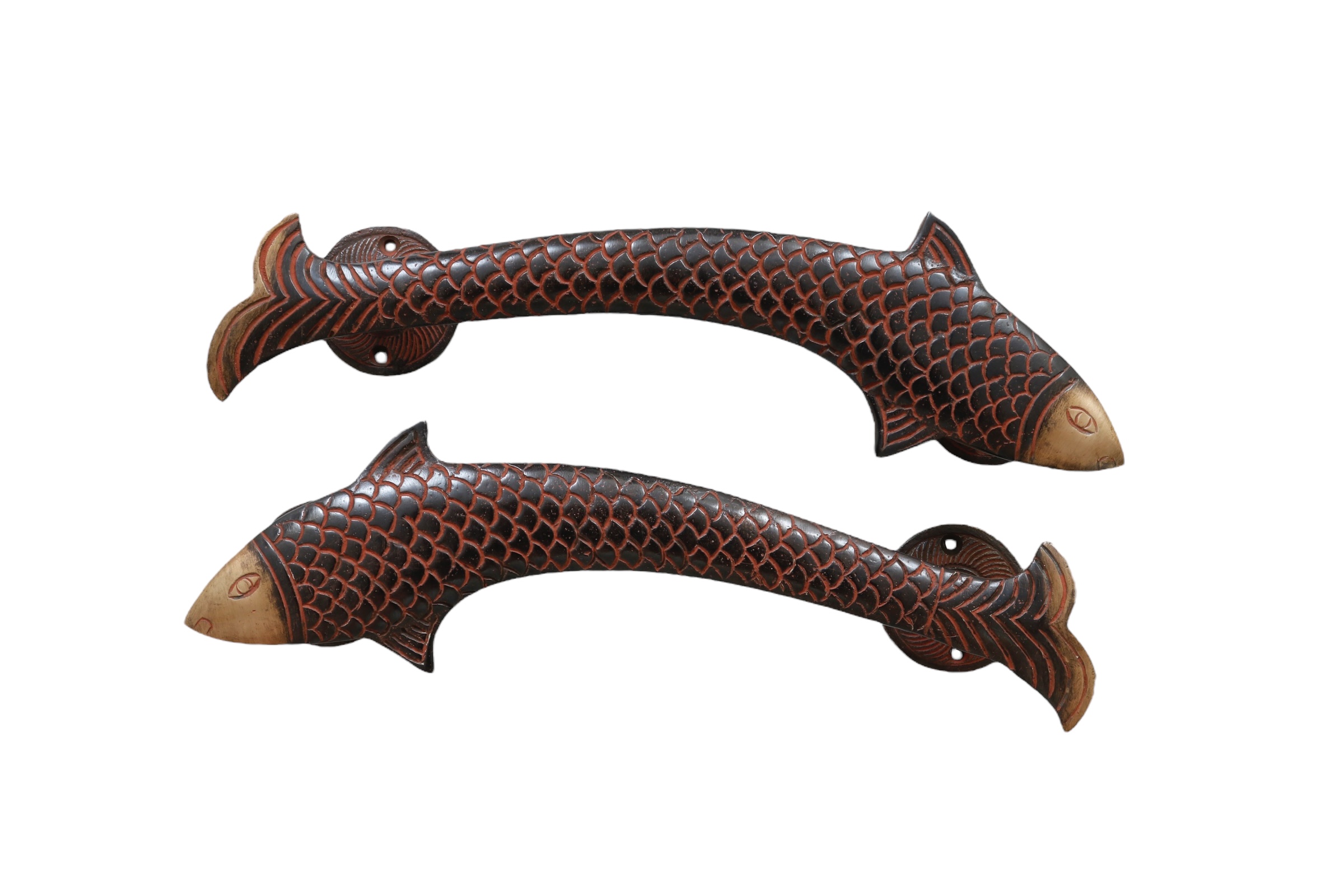 Brass Fish Door Handles - a Pair~P77702832