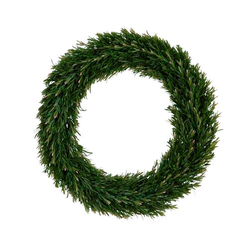 24" Faux UV Resistant Indoor/Outdoor Rosemary Wreath