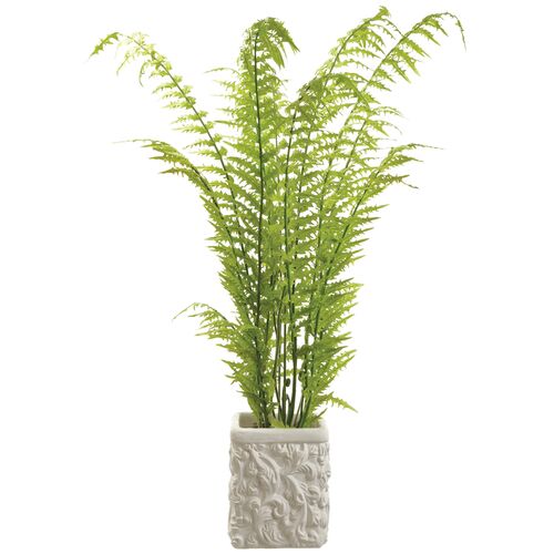 55" Tall Fern in Baroque Pot, Faux 55" Tall Fern in Baroque Pot, Faux