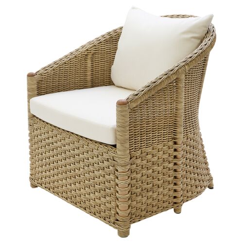 Crofter's Indoor/Outdoor Wicker Lounge Chair, Tan/Natte Nature