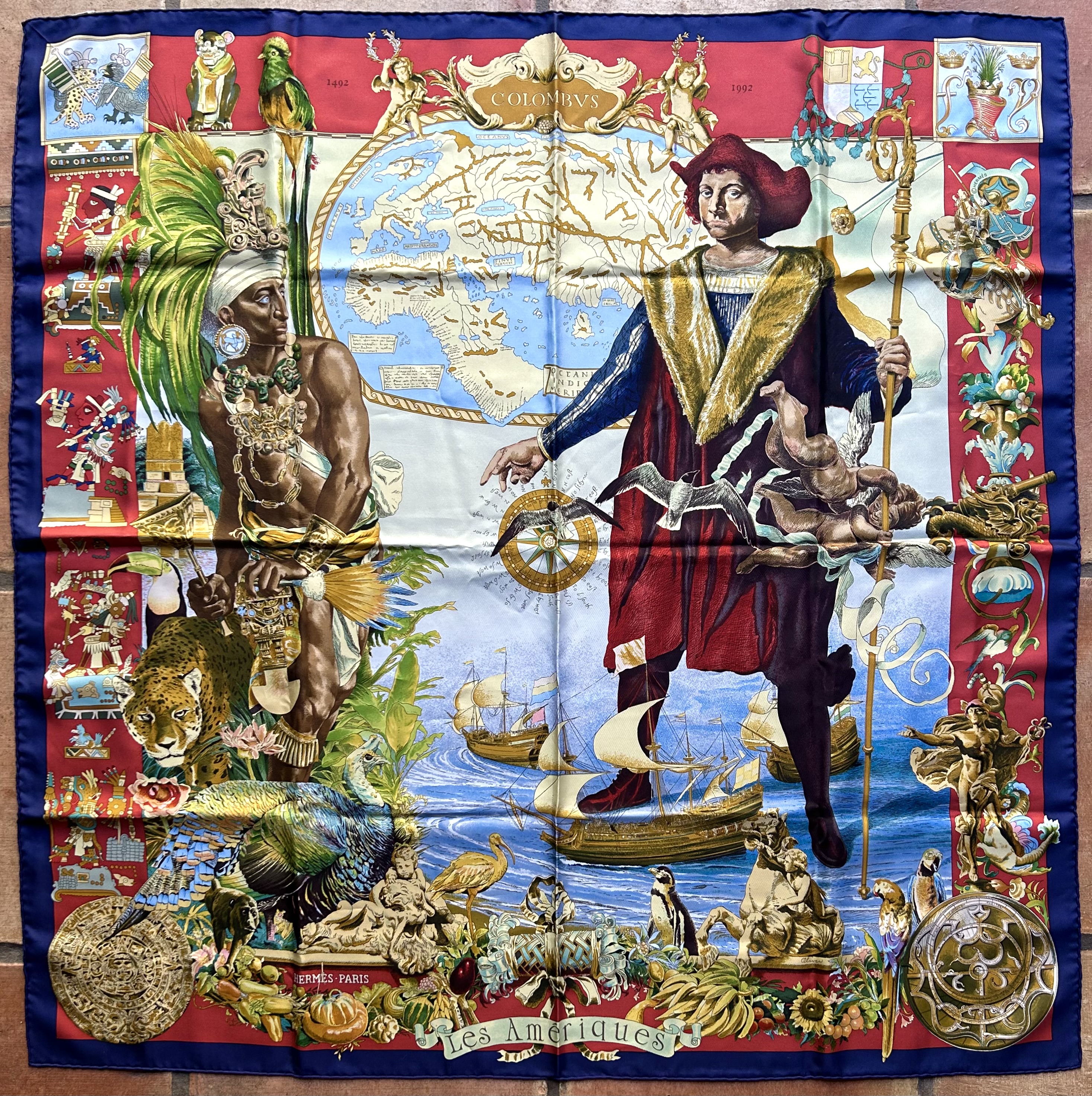 Hermès Kermit Oliver Les Ameriques Scarf~P77732557